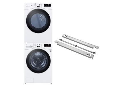 27" LG Stacking Kit and Front Load Smart Washer And Gas Dryer