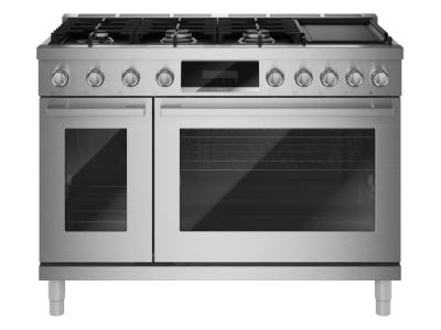 48" Bosch 800 Series Dual Fuel Freestanding Range in Stainless Steel