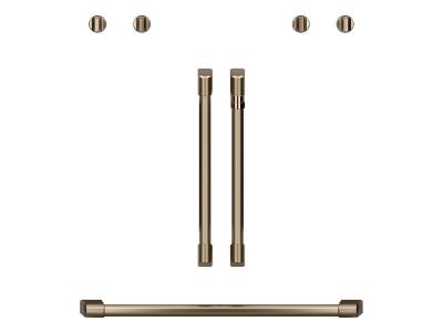Café Wall Oven Kit With 2 French-Door Handles And 4 Knobs In Brushed Bronze