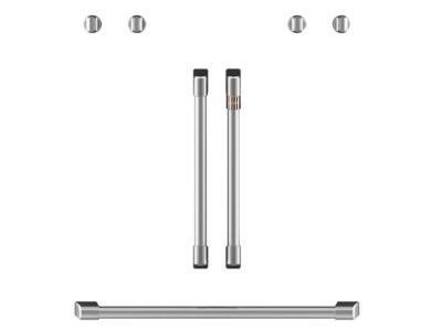 Café Wall Oven Kit With 2 French-Door Handles And 4 Knobs In Brushed Stainless