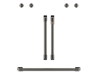 Café Wall Oven Kit With 2 French-Door Handles And 4 Knobs In Brushed Black