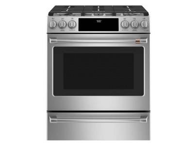 30" Café  5.7 Cu. Ft. Slide-In Front Control Dual-Fuel Convection Range