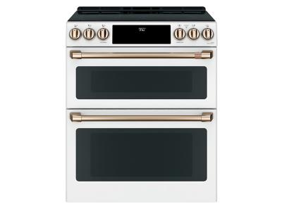 30" Café Slide-In Front Control Induction and Convection Double Oven Range
