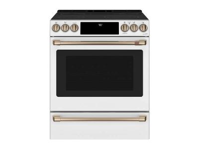 30" Café 5.7 Cu. Ft. Slide In Front Control Radiant and Convection Range with Warming Drawer