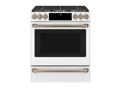 30" Café 5.6 Cu. Ft. Slide In Front Control Gas Oven With Convection Range