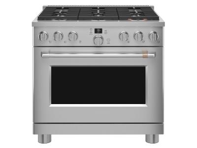 36" Café 5.7 Cu. Ft. Smart Dual Fuel Commercial-Style Range With 6 Sealed Burners In Stainless Steel