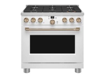 36" Café 5.7 Cu. Ft. Smart Freestanding Dual Fuel Range With Natural Gas