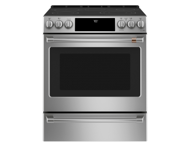 Cafe Slide-In Front Control Electric Range with Dynamic Bake