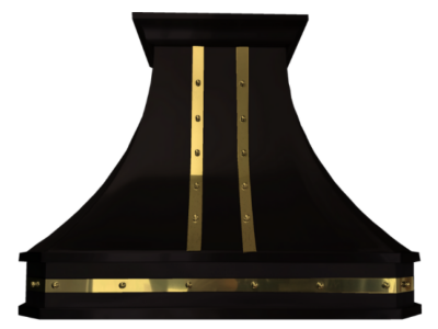 42" Cyclone Design Collection Wall Mount Range Hood in Matte Black Brass