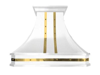 48" Cyclone Design Collection Wall Mount Hood in White Brass