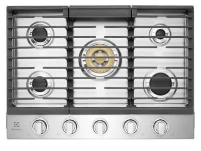 30" Electrolux Gas Cooktop With Flexible Brass Power Burner
