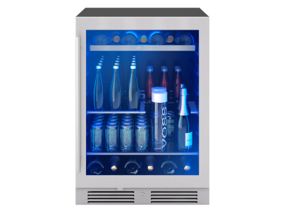 24" Zephyr 5.6 Cu. Ft. Single Zone Beverage Cooler in Stainless Steel Glass