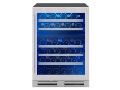 24" Zephyr 5.2 Cu. Ft. Dual Zone Wine Cooler in Stainless Steel Glass