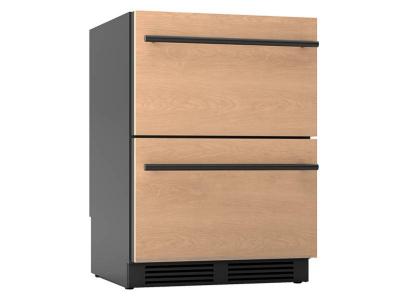 24" Zephyr Built-In 5.1 cu.ft Panel Ready Dual Zone Refrigerator Drawers