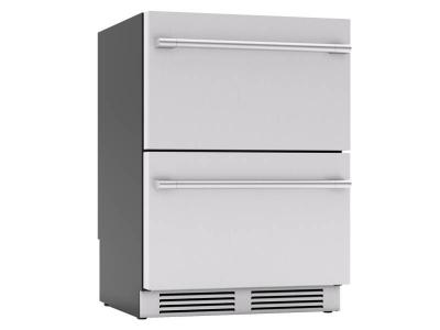 24" Zephyr Built-In 5.1 cu.ft Panel Ready Dual Zone Refrigerator Drawers