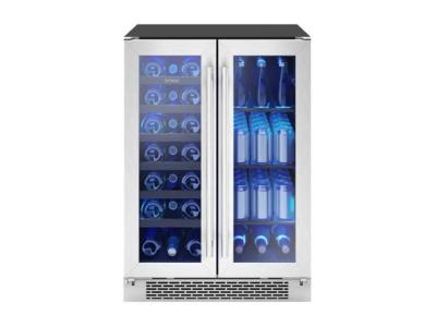 24" Zephyr 5.2 Cu. Ft. French Door Under Counter Wine and Refrigerator Beverage Cooler