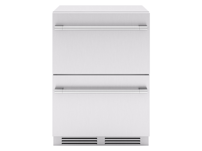 24" Zephyr 5.1 Cu. Ft. Built-In Outdoor Dual Zone Refrigerator Drawers in Stainless Steel