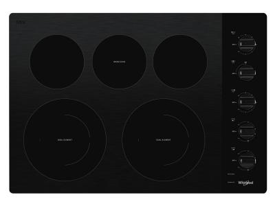 30" Whirlpool Electric Ceramic Glass Cooktop With Two Dual Radiant Elements
