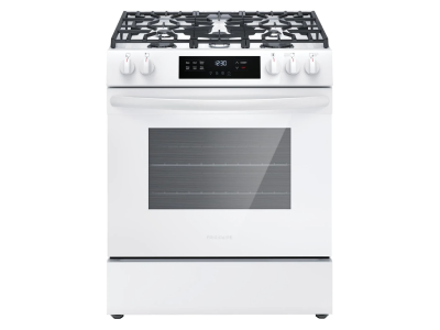 30" Frigidaire Front Control Freestanding Gas Range in White