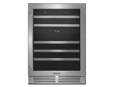 24" Whirlpool Wide Undercounter Wine Center with 46-Bottle Wine Storage