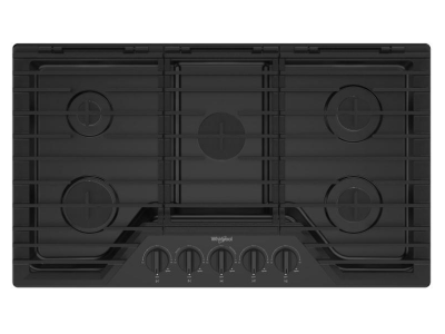 36" Whirlpool Gas Cooktop with EZ-2-Lift Hinged Cast-Iron Grates